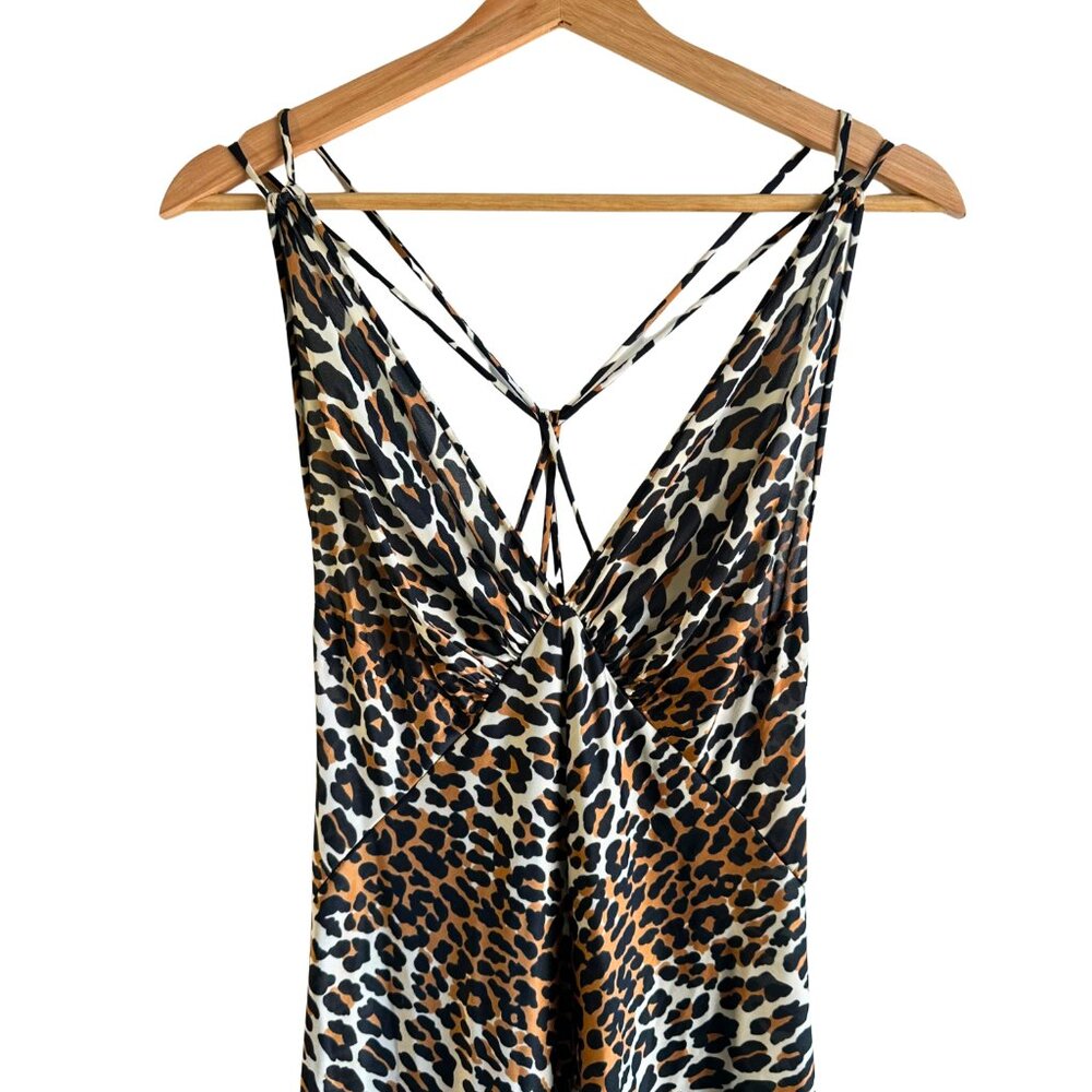 Iconic Vintage 1960s Vanity Fair Leopard Print Maxi Dress – Size 32 (Small)